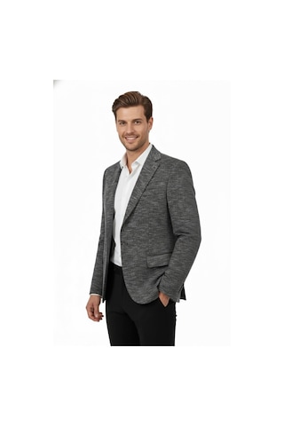 Erkek Tek Spor Ceket Çift Yırtmaçlı Bgl-st04981 Füme