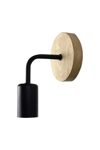 Ahşap Duvar Lambası Vintage Aplik Duvar Aydınlatma Armatürü E27 Retro Lamba Diğer