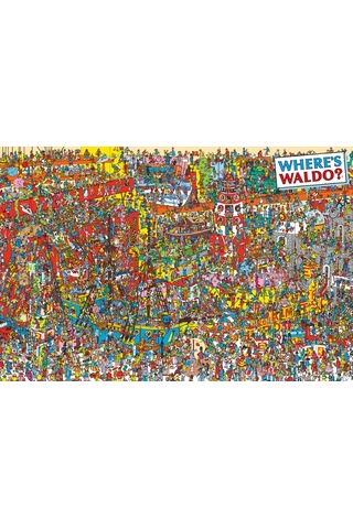 Lexroo Poster Where's Waldo Visual Challange 36x24 Sanatsal Baskı Poster, Çok Renkli 241425