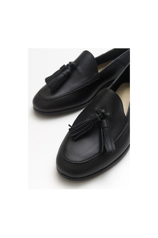 Luvishoes F04 Siyah Cilt Hakiki Deri Ayakkabı Siyah