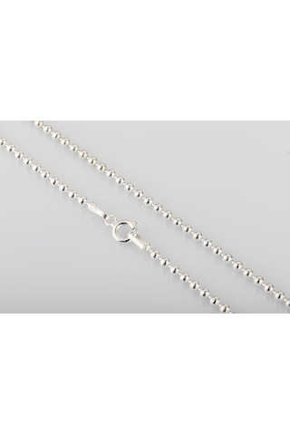 925 Ayar Gümüş Unisex Tırnak Makası Model Gümüş Top Zincir 2,5 Mm