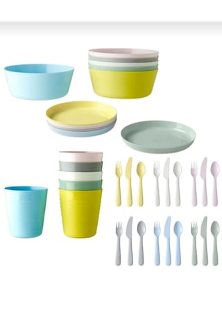 Ikea 36 Parça Bebek& Çocuk Çatal Kaşık Bıçak Bardak Kase Tabak Ta Çok Renkli
