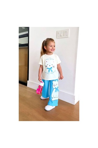 Poala Kids Cute Kitty Takım Turkuaz