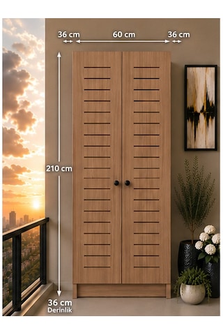 Flower Kombi Dolabı Krem 60 Lık Ceviz