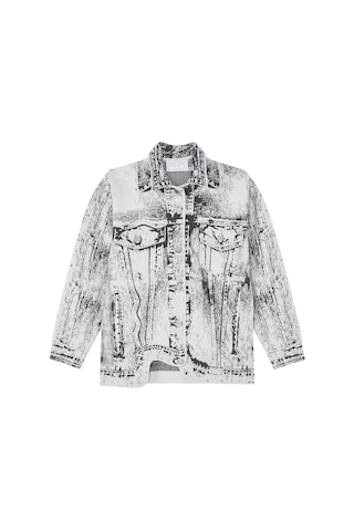 Ph5 Hana Denim Desenli Oversize Ceket Gri