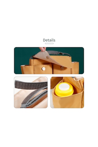 Dianziye Siyah Çok Amaçlı Bebek Arabası Çantası, Su Geçirmez Nilon, Büyük Kapasite, İç Bölmeli Ve Toz Koruma Tasarımı Siyah