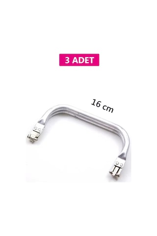 2K Gizli Metal Çanta Bursu 3 Adet - 16 Cm - Metal Çanta Aparatı Çanta Aksesuarı Açık Ahşap