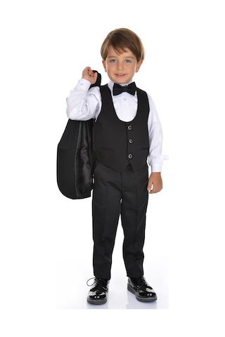 Ceketli Yelekli Erkek Çocuk Damatlık Takım Elbise