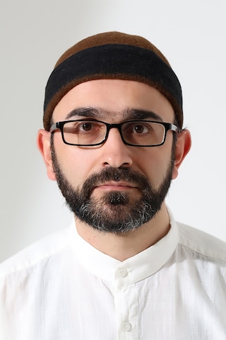 Erkek İki Renkli Keçe Yün Derviş Takke - Kahverengi Siyah Kahverengi - Siyah