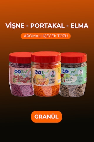 Mytee 3'lü Portakal - Vişne - Elma Aromalı Granül İçecek Tozu 3 X 250gr 750 G Mytee 3'lü Portakal - Vişne - Elma Aromalı Granül İçecek Tozu 3 X 250gr 750 G