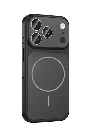 Apple Uyumlu iPhone 17 Pro Max Kılıf Zore M-safe Şarj Özellikli Kamera Korumalı Formen Kapak Siyah