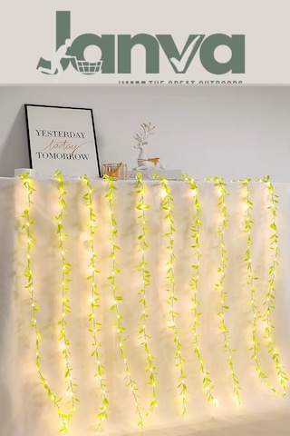 Dekoratif Yapraklı Led Işık 3x1 Metre 180 Led 220v Fişli 3 Modlu Ambiyans Aydınlatma Süs & Dekor Led Günışığı