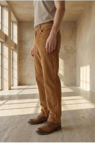Little Cup Jeans Co Erkek Baggy Fit Rahat Kalıp Camel Kadife Pantolon