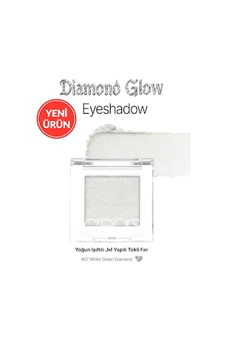 Cre'ars Yoğun Işıltılı Jel Yapılı Tekli Far Diamond Glow Eyeshadow 07 White Green Diamond