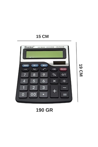 Gaona Ds-9633b 13 Haneli Büyük Ekranlı Çift Güçlü Masaüstü Hesap Makinesi Siyah
