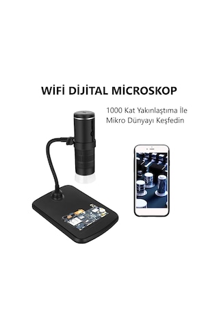 Dijital 1000x Büyütme WİFİ  HD 1080P LED Kablosuz Mikroskop