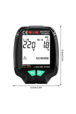 Powermaster Pm-20400 Siyah 30V - 250V Tam Ekran Soket Test Cihazı