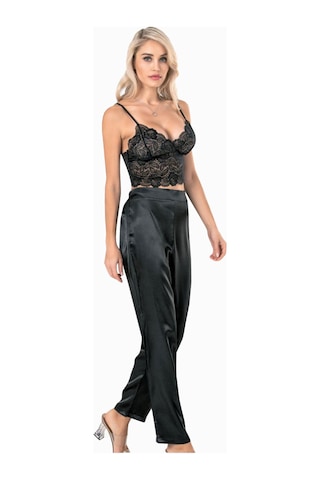 Hepsine Rakip Kadın İp Askılı Bralet Saten Pantolon Pijama Takımı Altüst Gecelik 001