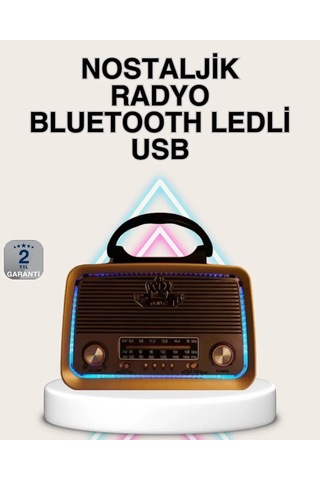 Ahşap Nostaljik Radyo Bluetooth Usb Sd Kart Destekli 89307367