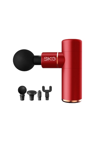 Skg F3 Masaj Tabancası, Red, 4 Darbe Yoğunluğu, Farklı Bölge İçin 4 Modüler Masaj Başlığı Kırmızı