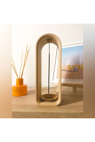 Storeşahin 3d Baskı The Shrine Tütsülük - Modern Kemer Formlu Tütsü Tutucu-bej Shn0720