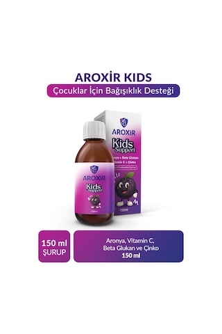 Aroxir Kids Support Aronya Vitamin C Beta Glukan ve Çinko İçerikli Takviye Edici Gıda 150 ML