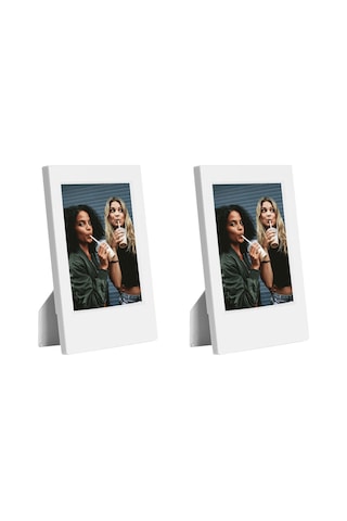 Instax Mini 12 Beyaz Slikon Kılıf Mini 28'li Albüm Ve Fotoğraf Çerçeveleri Aksesuar Seti