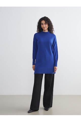 Lcw Modest Mavi Dik Yaka Kadın Triko Tunik