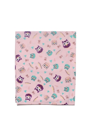 Kız Bebek Pembe Renkli Baykuşlu Desenli Pazen Battaniye 80 90 Cm Çok Renkli