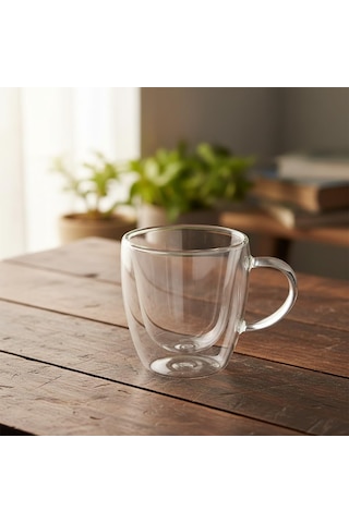 Lexroo 2'li Çift Cidarlı Borosilikat Cam Fincan Seti - 100 Ml Espresso Ve Türk Kahvesi Bardağı Çok Renkli