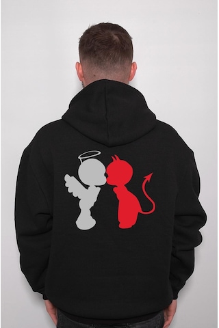 Angel Devil Love Şeytan Melek Aşkı İyilik Kötülük Sweatshirt Unisex Kapüşonlu Hoodie 001