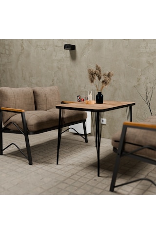 Mb Garden Furnıture Simetri Model, Balkon, Mutfak, Bahçe,cafe,metal Koltuk Takımı,bahçe Takımı,çay Seti, 2+2 Takım+masa Kapuçino Cappuccino