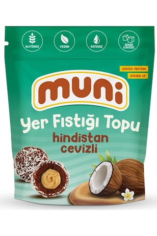 Muni Hindistan Cevizli Yer Fıstığı Topu 6 x 80 G + Yer Fıstığı Barı 12 x 40 G