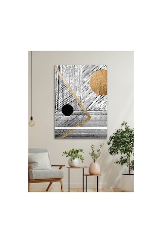 Modern İz Gold Line Minimal Sanat Cam Tablo - Modern Tarz Ev Dekorasyonu Doğa Ve Manzara Temalı Dekoratif Duvar Tablosu, Salon, Yatak Odası Ve Ofis Dekoru,