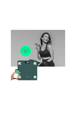 Polosmart Psc84 Pilli Bluetooth Vücut Analizli Yağ Kas Su Ölçer Hassas Akıllı Tartı Baskül Yeşil