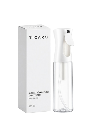 Tıcaro 300 Ml Sürekli Püskürtmeli Boş Sprey Şişesi, 360 Püskürtme, Şeffaf