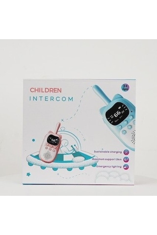 Jokmae Çocuklar İçin 3km Menzilli Kablosuz Telsiz Seti - Usb Şarjlı, Gece Aydınlatmalı, Aile İletişimi İçin Pembe-mavi İkili Paket