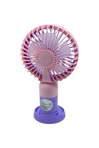 Şarjlı Taşınabilir El Pervanesi / Masa Üstü Mini Fan Mor-pembe