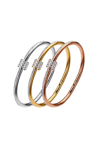 Rose Gold Kadın's Bileklik Solmayan Paslanmaz Çelik Bileklik Moda Mücevher Altın Gümüş Rose Gold