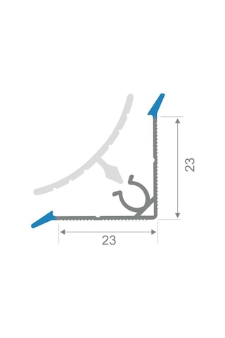Alüminyum Iç Bükey Süpürgelik Çizgili Şampanya 1 Boy 5 Mt.