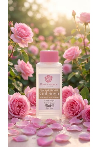 Tam Yağlı Gül Suyu 220 Ml Doğal Gül Suyu Ve Gül Yağı İçeren Özel Formül Yüz Toniği Ve Cilt Bakımı