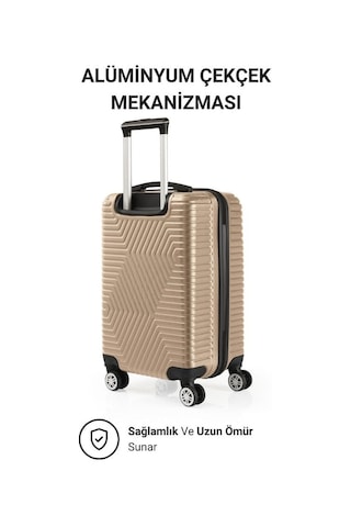 G&d Polo Suitcase Abs Kabin Ve Büyük Boy Gold 2'li Valiz Seti 600.06-set-bk Altın