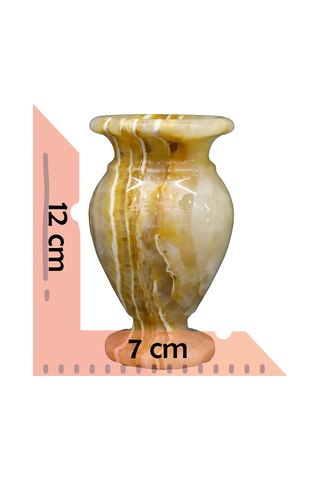Oniks Doğal Taş Küp Vazo 12 Cm Dekoratif El Yapımı Ürün