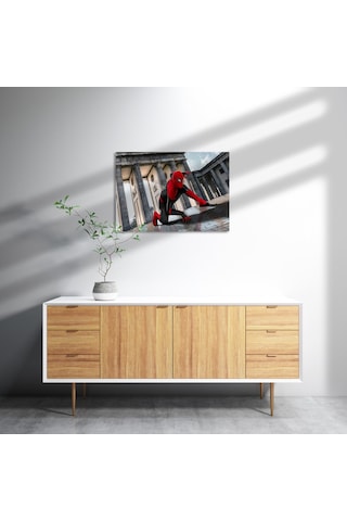 Cakasepetim Spiderman Sütunlar Arasında Ahşap Mdf Tablo