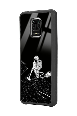 Xiaomi Redmi Note 9 Pro Astronot Tatiana Tasarımlı Glossy Telefon Kılıfı Siyah