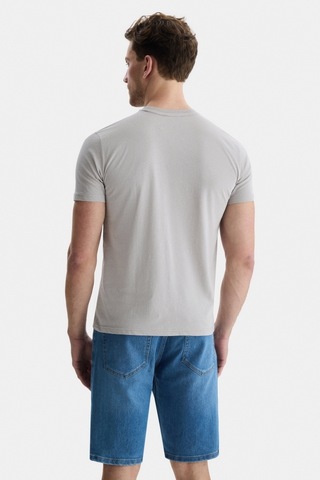Ucla Culver Açık Gri Bisiklet Yaka Baskılı Standard Fit Erkek Tshirt Açık Gri