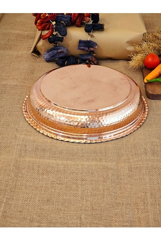 Modabakır Bakır Paşa Sahani 35 Cm, Bakır Derin Tabak Model:852741 Bakır
