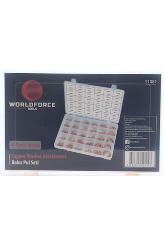Worldforce Bakır Pul Seti Bakır Conta Seti 400 Parça Asorti N11.28603