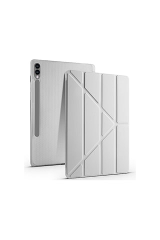 Zore Galaxy Tab S9 Fe Plus Kılıf Uyumlu Tri Folding Kalem Bölmeli Standlı Kılıf- Tablet Kılıfı