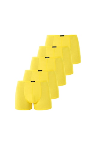 Marivento Premium Yaş Hareket Yumuşak Erkek İnce Bel Lastikli Bambu Boxer Sarı 5'li Paket